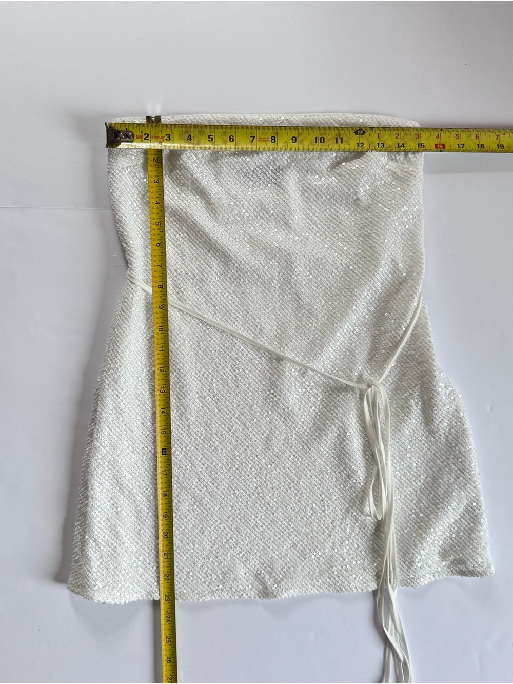 ASOS Ivory Strapless Sequin Mini Dress,Size 6 - Picture 4 of 7